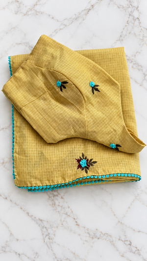 Pure Kota Chex Bengali Butti Saree — HOP167
