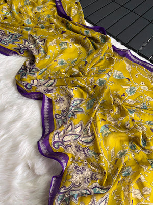 HOP157 — Premium Georgette Kalamkari Print Saree