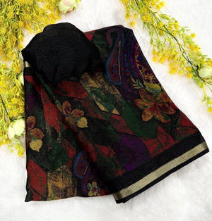 Premium Chinon Silk Saree with All Over Jari Pattern — HOP172