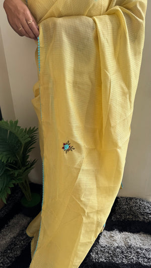 Pure Kota Chex Bengali Butti Saree — HOP167