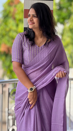 HOP134 — Lavender Crush Saree with Beads Blouse