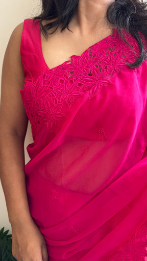 HOP154 — Premium Georgette Thread Work Saree