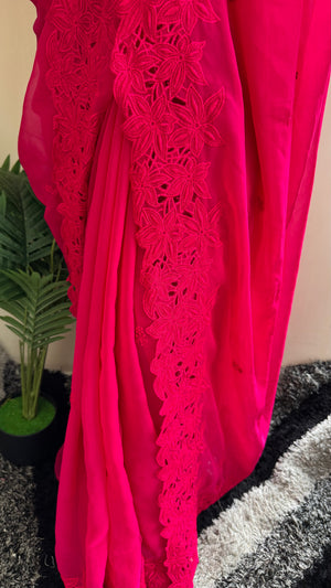 HOP154 — Premium Georgette Thread Work Saree
