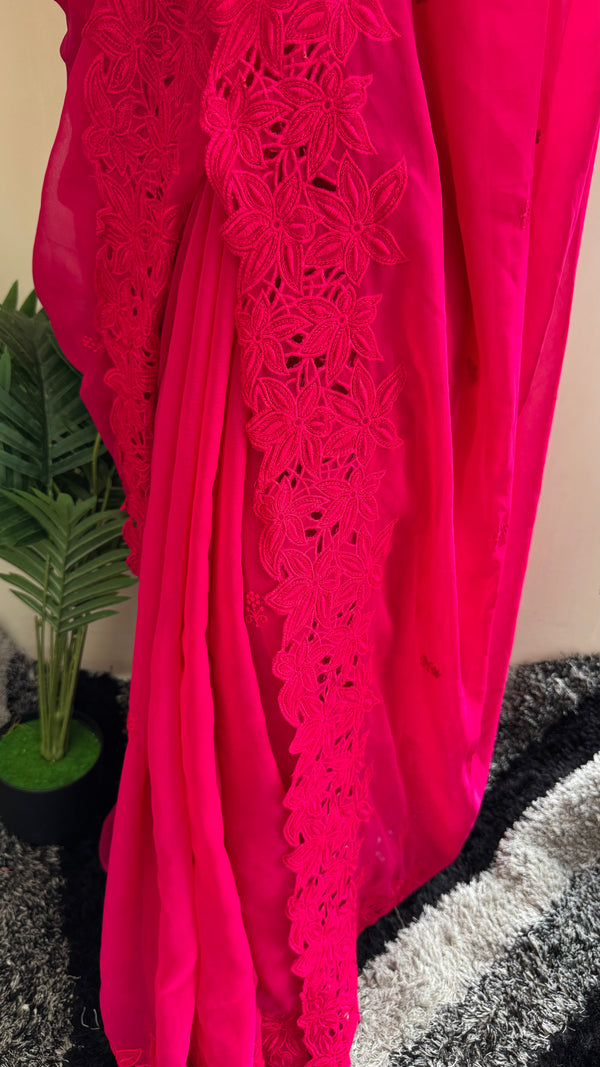 HOP154 — Premium Georgette Thread Work Saree