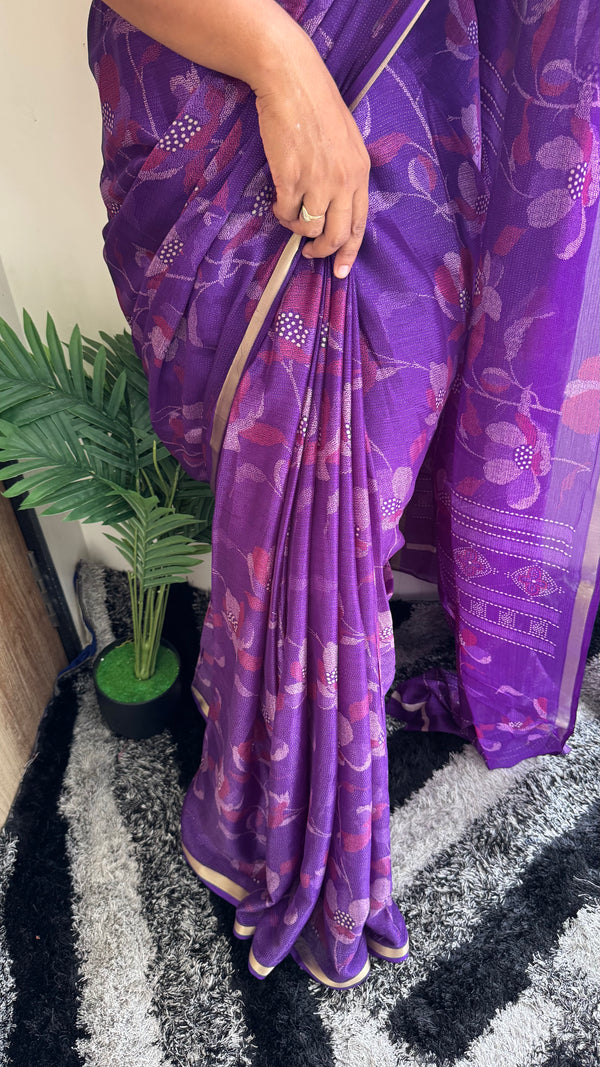 HOP160 — Pure Soft Dola Silk Saree with Jacquard Border Print Rich Pallu