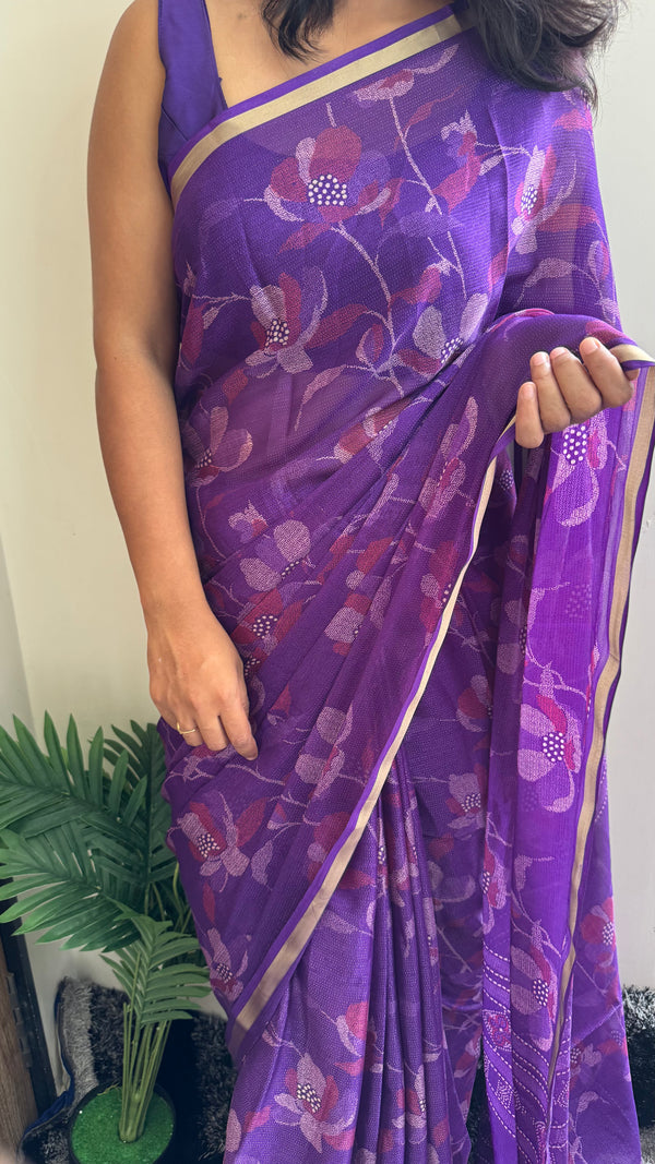 HOP160 — Pure Soft Dola Silk Saree with Jacquard Border Print Rich Pallu