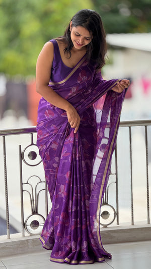 HOP160 — Pure Soft Dola Silk Saree with Jacquard Border Print Rich Pallu