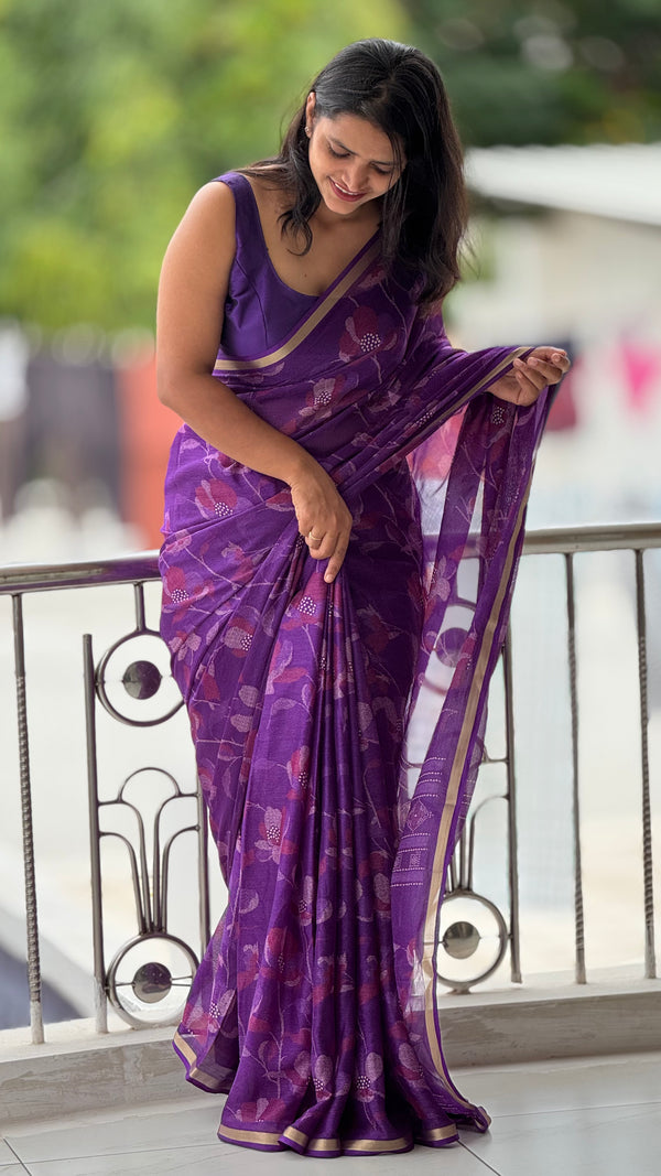 HOP160 — Pure Soft Dola Silk Saree with Jacquard Border Print Rich Pallu