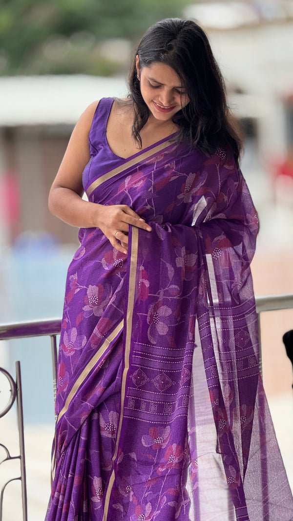 HOP160 — Pure Soft Dola Silk Saree with Jacquard Border Print Rich Pallu