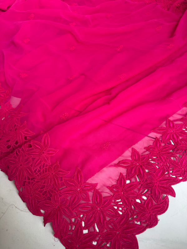 HOP154 — Premium Georgette Thread Work Saree
