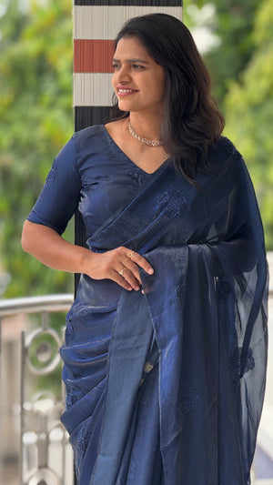Pure Fendy Silk Beads Butti Saree — HOP162