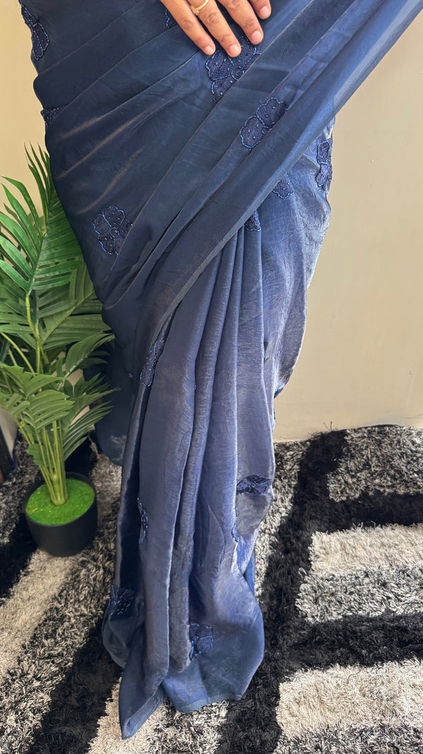 Pure Fendy Silk Beads Butti Saree — HOP162
