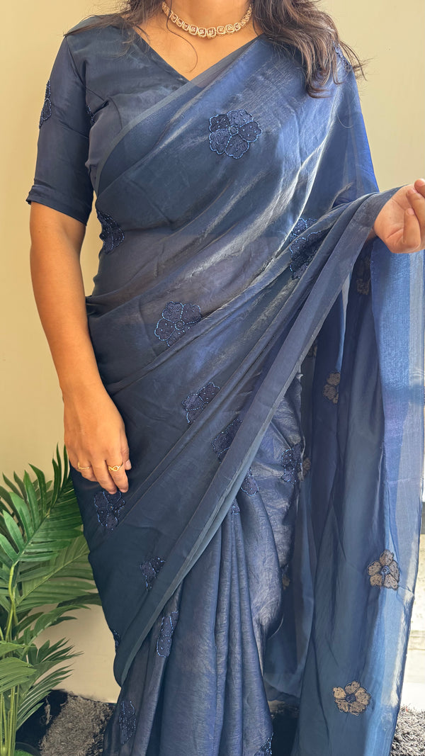 Pure Fendy Silk Beads Butti Saree — HOP162