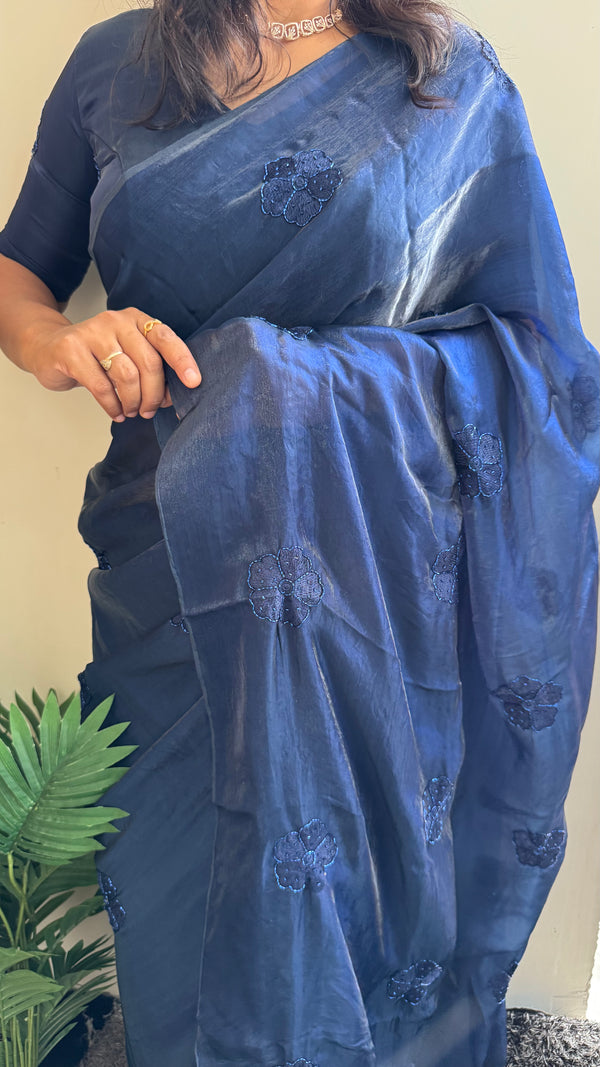 Pure Fendy Silk Beads Butti Saree — HOP162