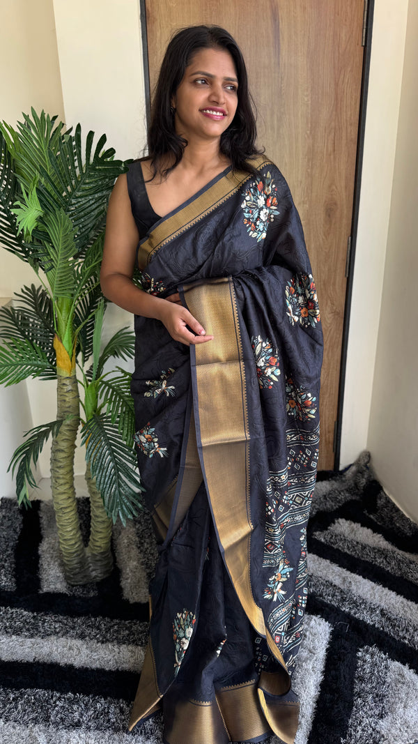 Dola Silk Saree with Embroidery Work — HOP173