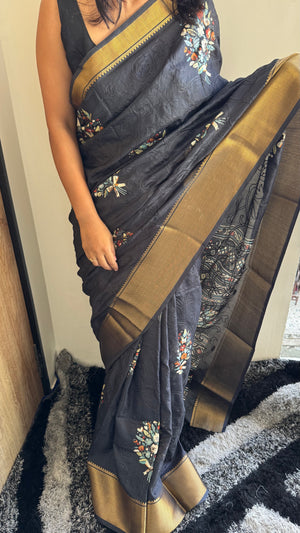 Dola Silk Saree with Embroidery Work — HOP173