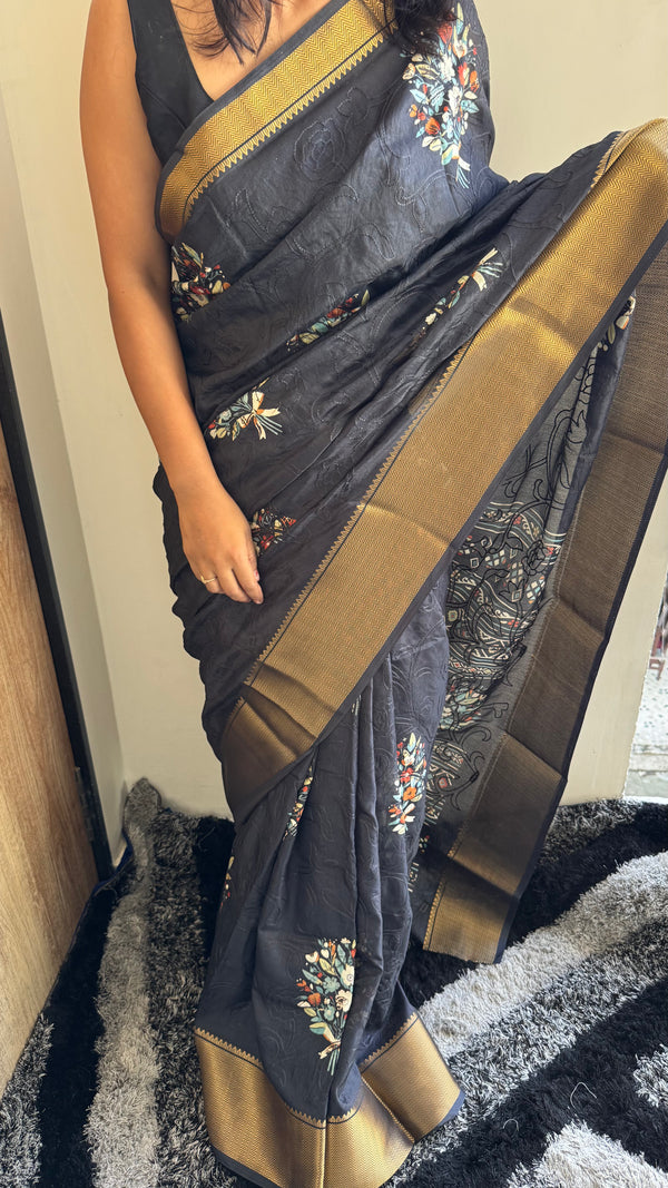 Dola Silk Saree with Embroidery Work — HOP173