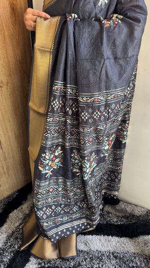 Dola Silk Saree with Embroidery Work — HOP173