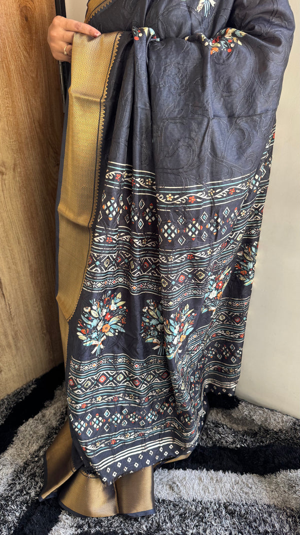 Dola Silk Saree with Embroidery Work — HOP173