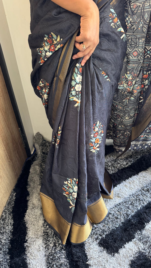 Dola Silk Saree with Embroidery Work — HOP173
