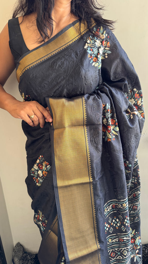 Dola Silk Saree with Embroidery Work — HOP173