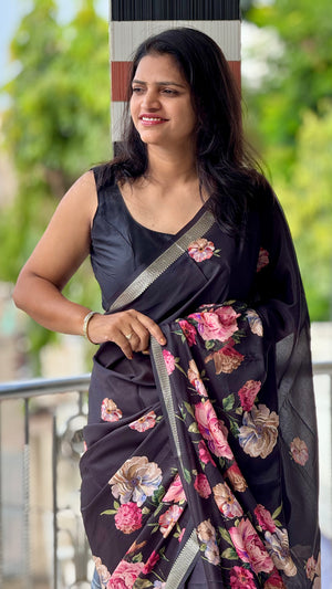 Luxurious Soft Silk Jacquard Pallu Saree  With Blissful Blouse Piece — HOP170