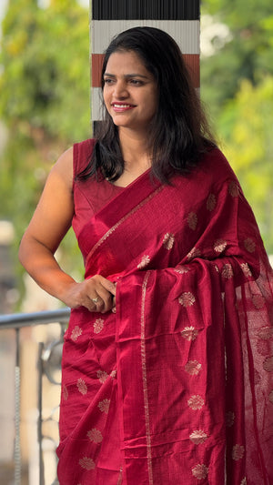 Wedding Wear Pure Soft Viscose Khadi Silk Saree with Jacquard Design & Satin Border — HOP182