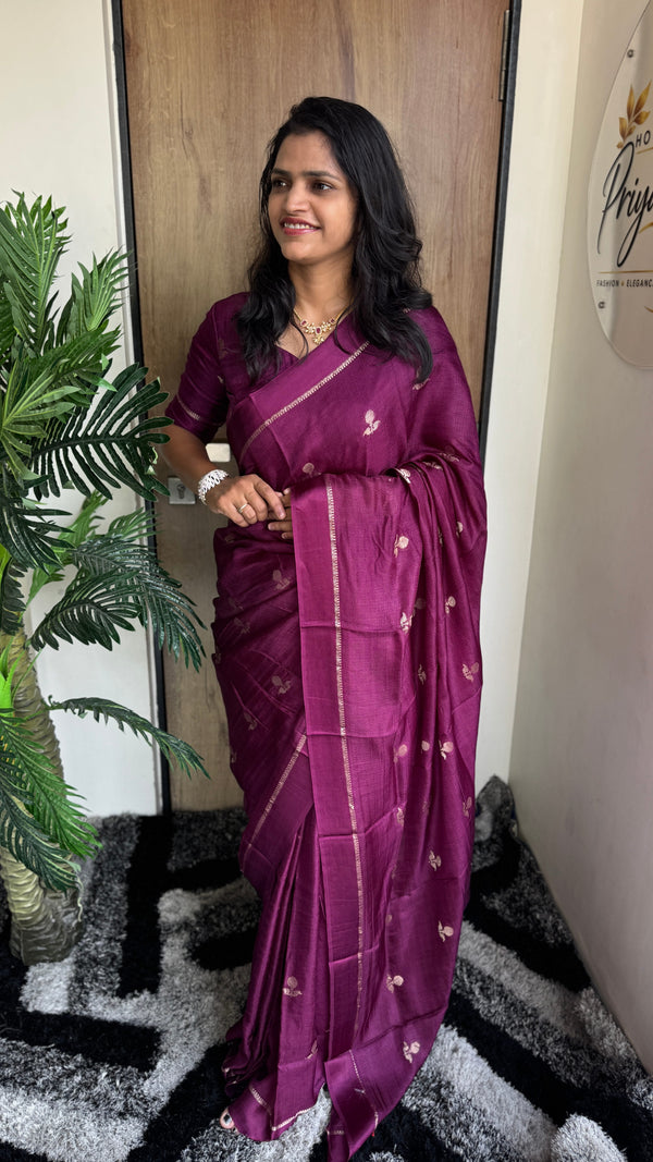 Festive Wear Pure Soft Viscose Silk Saree with Jacquard Design & Satin Border — HOP185