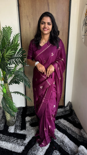Festive Wear Pure Soft Viscose Silk Saree with Jacquard Design & Satin Border — HOP185