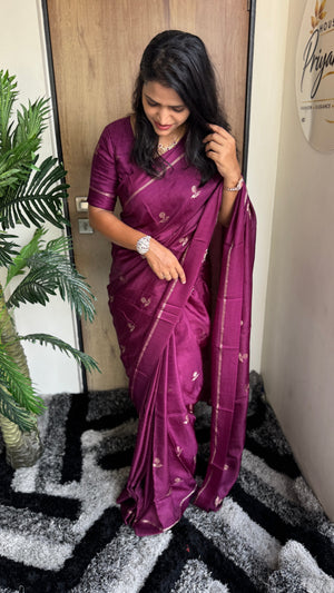 Festive Wear Pure Soft Viscose Silk Saree with Jacquard Design & Satin Border — HOP185
