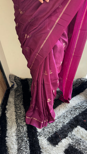 Festive Wear Pure Soft Viscose Silk Saree with Jacquard Design & Satin Border — HOP185