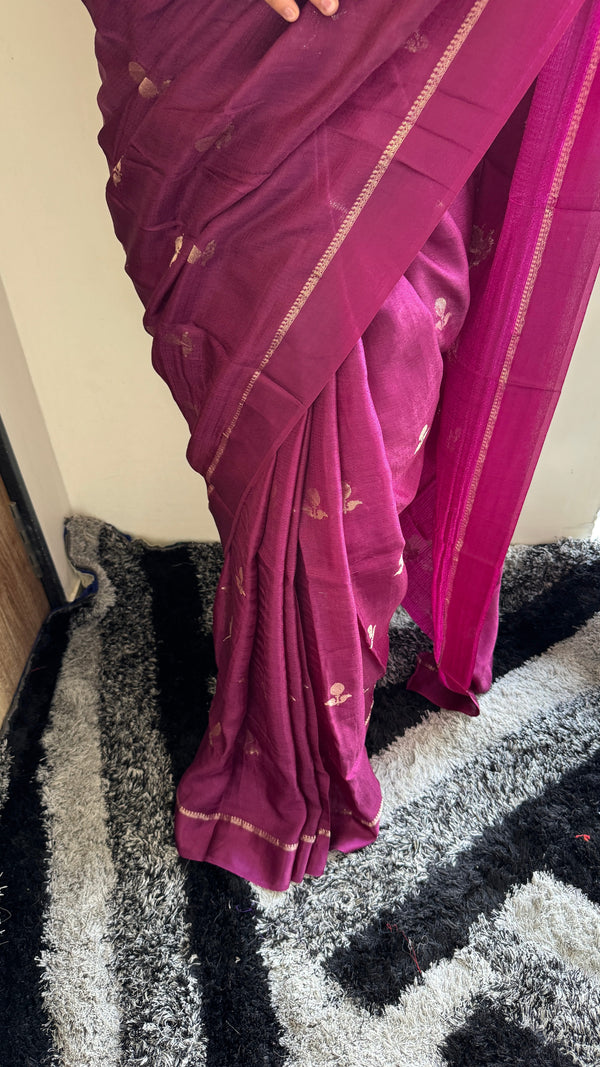 Festive Wear Pure Soft Viscose Silk Saree with Jacquard Design & Satin Border — HOP185