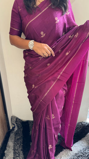 Festive Wear Pure Soft Viscose Silk Saree with Jacquard Design & Satin Border — HOP185
