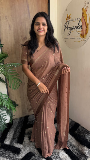 Festive Wear Viscose Georgette Sequence Butti Saree — HOP189