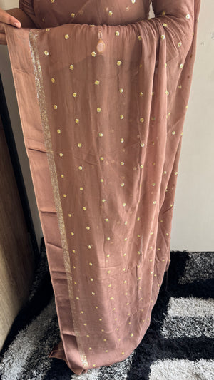 Festive Wear Viscose Georgette Sequence Butti Saree — HOP189