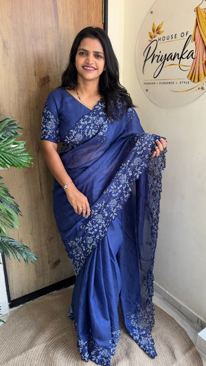 Festive Wear Kota Embroidery Saree with Embroidered Running Blouse — HOP197