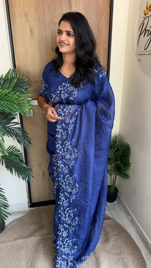 Festive Wear Kota Embroidery Saree with Embroidered Running Blouse — HOP197