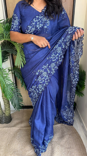 Festive Wear Kota Embroidery Saree with Embroidered Running Blouse — HOP197
