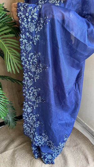 Festive Wear Kota Embroidery Saree with Embroidered Running Blouse — HOP197