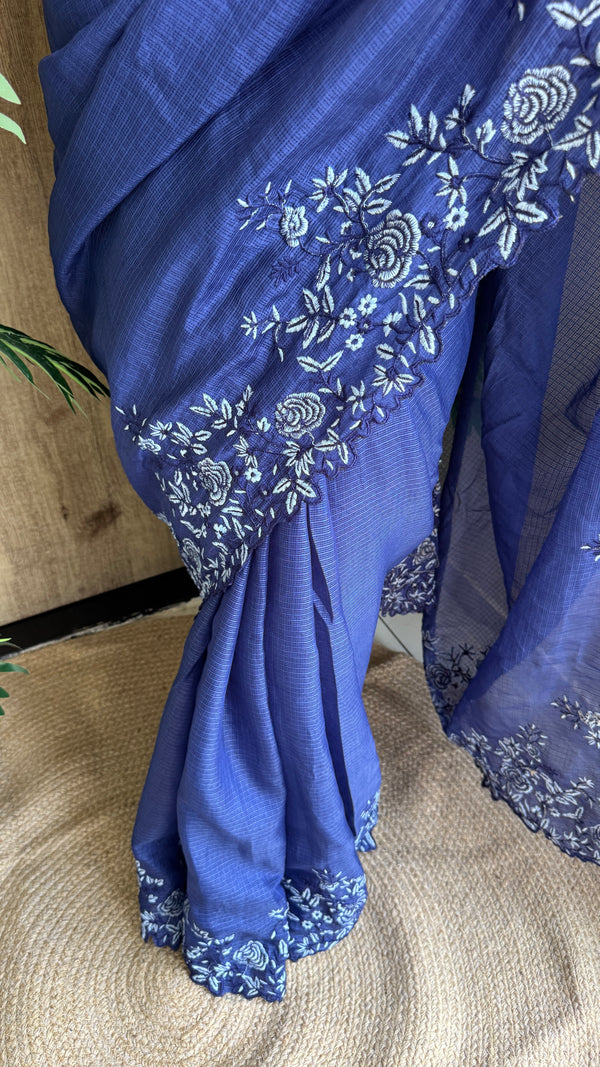 Festive Wear Kota Embroidery Saree with Embroidered Running Blouse — HOP197