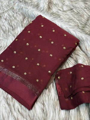 Festive Wear Viscose Georgette Sequence Butti Saree — HOP189