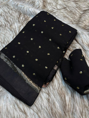 Festive Wear Viscose Georgette Sequence Butti Saree — HOP189