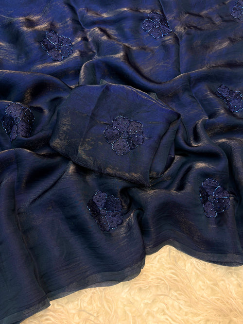 Pure Fendy Silk Beads Butti Saree — HOP162