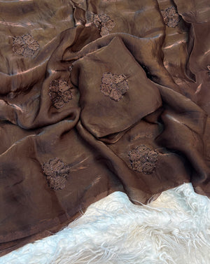 Pure Fendy Silk Beads Butti Saree — HOP162