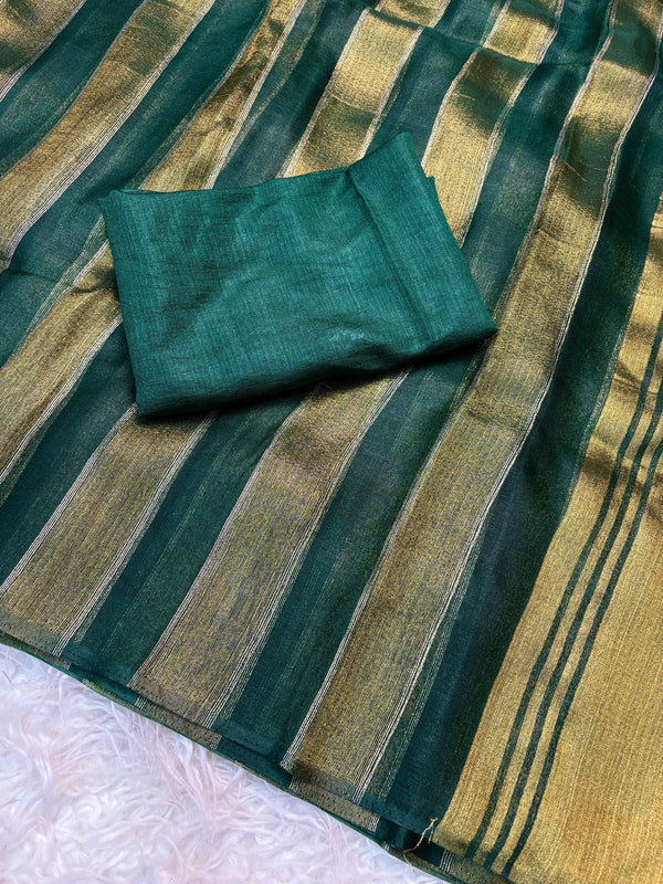 Premium Organza Saree with Elegant Stripe Patta Pattern — HOP179
