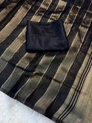 Premium Organza Saree with Elegant Stripe Patta Pattern — HOP179